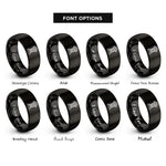font options for inside engraving on black theodolite rings