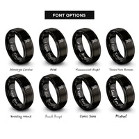 font options for inside engraving on black theodolite rings