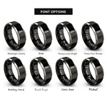 font options for inside engraving on black & grey thermometer rings