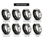 font options for inside engraving on black & gray thermometer rings
