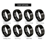 font options for inside engraving on black thermometer rings
