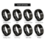 font options for inside engraving on black thermometer rings