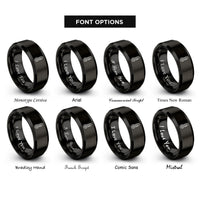font options for inside engraving on black thermometer rings