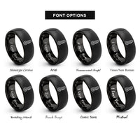 font options for inside engraving on black thermometer rings