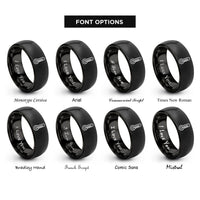 font options for inside engraving on black thermometer rings