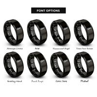 font options for inside engraving on black thermometer rings