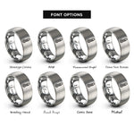 font options for inside engraving on grey thermometer rings