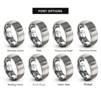 font options for inside engraving on grey thermometer rings