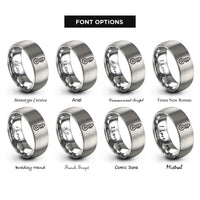 font options for inside engraving on grey thermometer rings