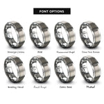 font options for inside engraving on grey thermometer rings