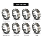 font options for inside engraving on gray thermometer rings
