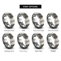 font options for inside engraving on gray thermometer rings