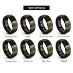 font options for inside engraving on gunmetal & black thermometer rings