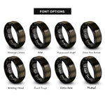 font options for inside engraving on gunmetal & black thermometer rings