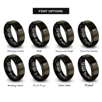 font options for inside engraving on gunmetal & black thermometer rings