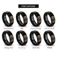 font options for inside engraving on gunmetal & black thermometer rings