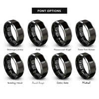 font options for inside engraving on black & gray thermometer scale rings