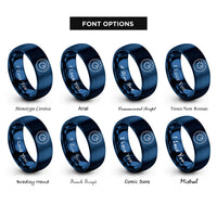 font options for inside engraving on blue thermostat dial rings