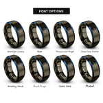 font options for inside engraving on gunmetal & blue thermostat dial rings