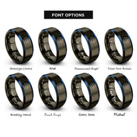 font options for inside engraving on gunmetal & blue thermostat dial rings
