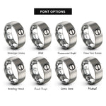 font options for inside engraving on silver theta angle rings