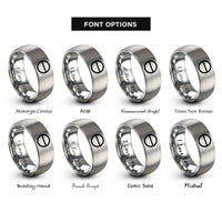 font options for inside engraving on silver theta angle rings