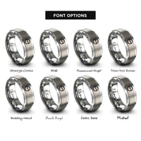 font options for inside engraving on silver theta angle rings