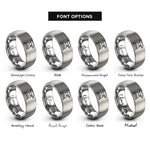 font options for inside engraving on gray thickness sander rings