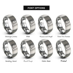 font options for inside engraving on gray thimble rings