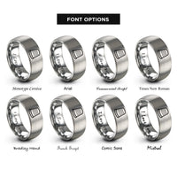 font options for inside engraving on gray thimble rings
