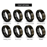 font options for inside engraving on gunmetal & black thimble rings
