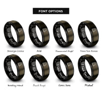 font options for inside engraving on gunmetal & black thimble rings
