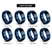 font options for inside engraving on blue thin bi stripes rings