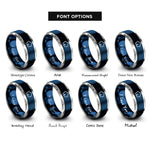 font options for inside engraving on blue & gray thiophene ring rings