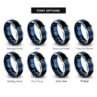 font options for inside engraving on blue & gray thiophene ring rings
