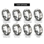 font options for inside engraving on gray thiophene ring rings
