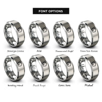 font options for inside engraving on gray thiophene ring rings
