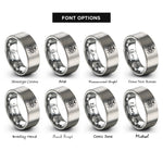font options for inside engraving on silver third eye rings