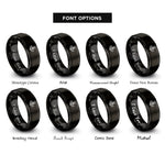 font options for inside engraving on black thistle rings