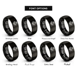 font options for inside engraving on black thistle bloom rings