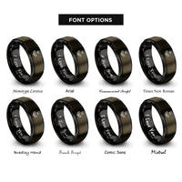 font options for inside engraving on gunmetal & black thistle bloom rings