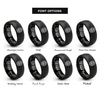 font options for inside engraving on black thistle centerpiece rings