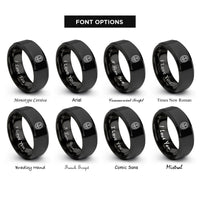 font options for inside engraving on black thistle centerpiece rings