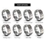 font options for inside engraving on silver thistle centerpiece rings