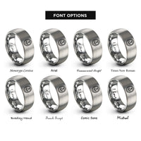 font options for inside engraving on silver thistle centerpiece rings