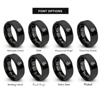 font options for inside engraving on black thistle crown rings
