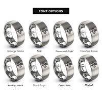 font options for inside engraving on gray thistle rings