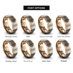 font options for inside engraving on rose gold thistle rings