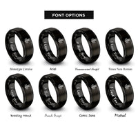 font options for inside engraving on black thistle scotland rings
