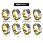 font options for inside engraving on gold & gray thistle scotland rings